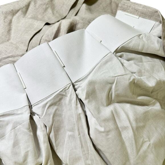 West Elm Pleated European Flax Linen Curtain 1 Panel Natural Flax 48'"x96" - Picture 3 of 5